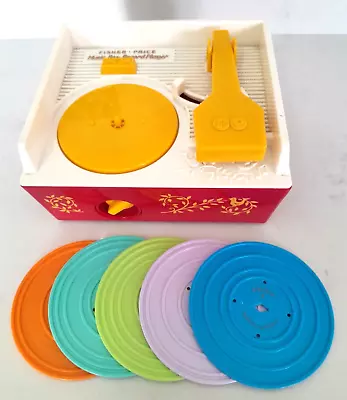 Buy Fisher Price Record Player, Complete With X5 Records. Prop • 8£
