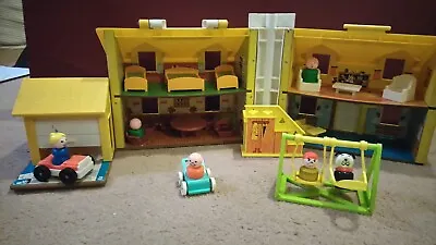 Buy Vintage Fisher Price Little People Play Family House & Accessories C1969 • 29.99£