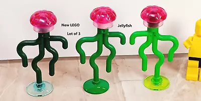 Buy New LEGO Fish JELLYFISH Fish Tank Plant Seafood LOT OF 3 Assorted Colors Mermaid • 21£