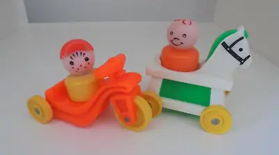 Buy Vintage Fisher Price Little People Plastic Figures Trike Horse Vehicles F-P Toys • 8.99£