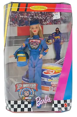 Buy 50th Anniversary NASCAR Barbie Doll / 1998, Mattel 20442, NrfB / Original Packaging Damaged • 33.20£