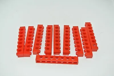 Buy LEGO Technic: 10x Brick 1 X 8 Hole - Ref 3702 Red - Set 8872 855 8865 952 • 5.15£
