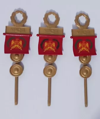 Buy Playmobil Romans Set Of 3 Flags,SPQR, Soldiers Accessories, Spare Part,Brand New • 2.45£