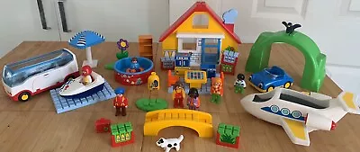Buy Playmobil 123 Bundle - House, Car, Plane, Boat, Pool, Figures, Dog, Furniture Et • 10£