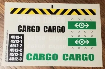 Buy Lego Sticker Sheet Only/Original For 4512-(47044/4201639) For Cargo Train, B/N • 15.99£