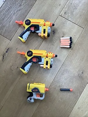 Buy Nerf Gun Pistol Bundle, 2x Nerf Nitefinder And One Nerf Pistol With  Bullets • 8£