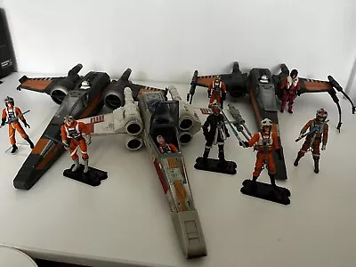 Buy Star Wars Toy Space Ships 3x X-Wings & X8 Action Figures Job Lot / Bundle • 10.50£