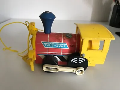 Buy Vintage 1964 Fisher Price Wooden Train Pull Toy Toot-Toot 643 Toddler Child -T32 • 5£