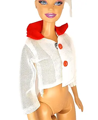 Buy BARBIE 70s - White Short Jacket With Red Neck And Buttons B571 • 8.22£