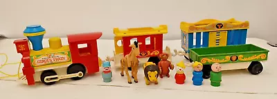 Buy Vintage Fisher Price Circus Train + 3 Carriages + Accessories - 1973 • 40£