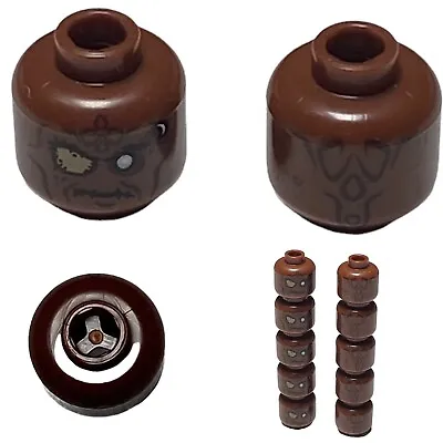 Buy LEGO MINIFIGURE HEAD Dual Sided PotC Pirate Gunner Zombie W/ Patch NEW LOT OF 10 • 14.41£
