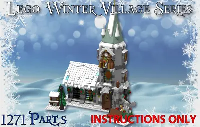 Buy Winter Village Church -INSTRUCTIONS ONLY- Christmas MOC For Lego Bricks • 6.60£