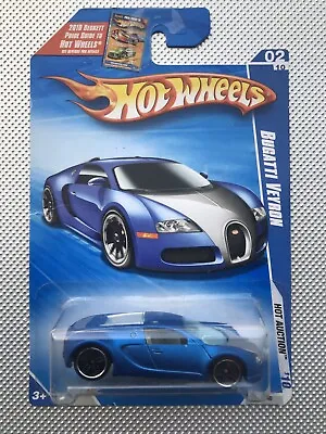 Buy Hot Wheels Bugatti Veyron Hot Auction Long Card 02 10 Rare Blue • 31.95£