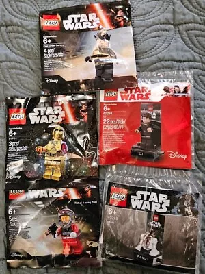Buy 5 X Lego Star Wars Minifigure Polybags New Sealed C-3PO R3-M2 A-Wing DJ Etc • 29.95£