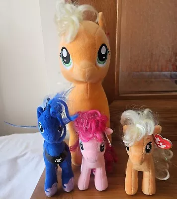 Buy Ty Beanie My Little Pony Apple Jack, Pinkie Pie & Princess Luna Soft Toy Bundle • 15£