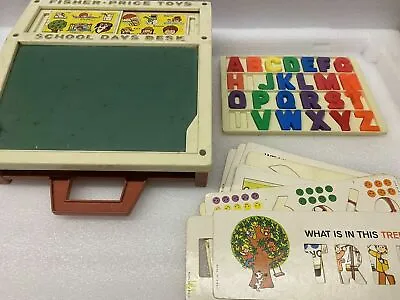 Buy Vintage 70's Fisher Price School Day Desk Alphabet Letters Stencils Play Set Toy • 13£