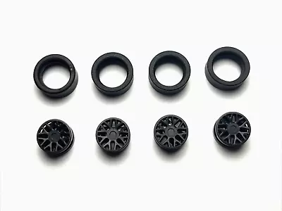 Buy LEGO X4 -Wheel 11mm D. X 6mm  8 'Y' Spokes 93595 Black Tyre 14mm D. X 6mm 50945 • 3.49£