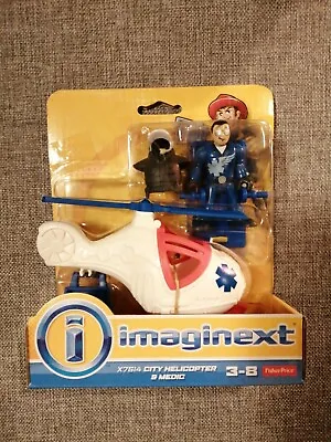 Buy New Sealed IMAGINEXT City Helicopter Medic Figure Toy Set X7614 Fisher Price 3+ • 15.99£
