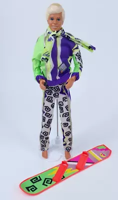 Buy Ski Fun Ken Doll Barbie Friend With Snowboard Clothing Mattel Vintage 1991 • 25.81£