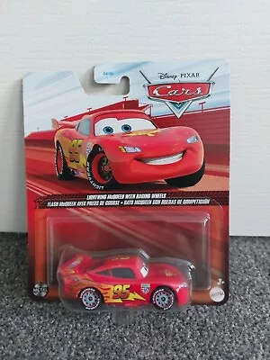 Buy Disney Pixar Cars Lightning McQueen With Racing Wheels Diecast 1:55 New • 6.99£