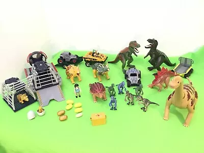Buy Playmobil Huge Dinosaur Bundle 2 X T-rex,brachiosaurus,raptors,triceratops, • 1.20£