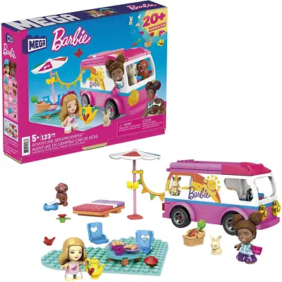 Buy Mega Barbie Adventure Dream Camper Building Set With 123 Bricks & Pieces • 16.99£