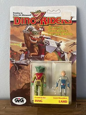 Buy Vintage Dino Riders Figure 2 Pack LAHD & FANG Unpunched MOC Card GiGi 80’s Toy • 44.99£