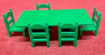 Buy Sylvanian Families | Green Dining Table & 5 Chairs | Vintage • 10£