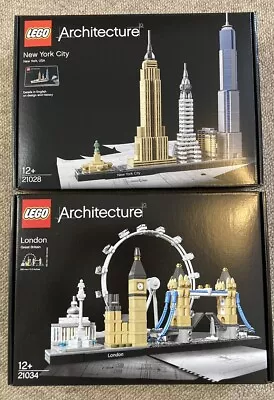 Buy LEGO - ARCHITECTURE: New York City 21028 + London 21034 Skyline New Unopened • 60£
