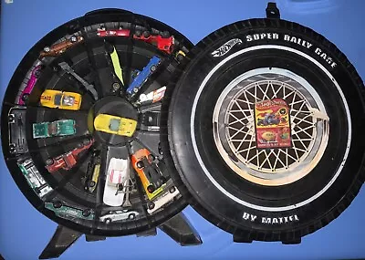 Buy Vintage 1968 Hot Wheels Wheel Shaped 24 Car Super Rally Carrying Case + 25 Cars • 28.08£