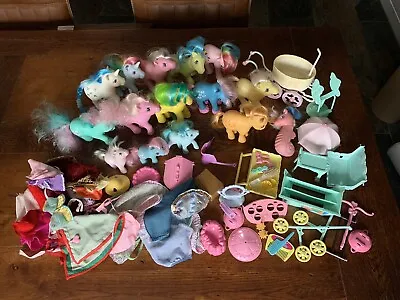Buy Vintage My Little Pony G1 Bundle With Accessories & Clothing 1983-85 Hasbro • 149.99£