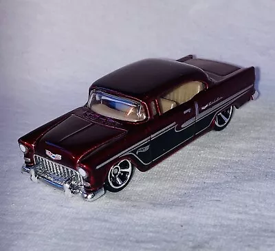 Buy Hot Wheels '55 Chevy Belair Deep Red Lovley Paint + Decals 5 Spokes New Loose • 6.50£
