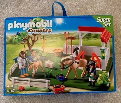 Buy Playmobil 6147 Country Vet, Horse & Paddock Super Set - In Original Box • 8.99£