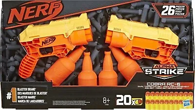Buy Nerf Alpha Strike Set 26-Piece Cobra RC-6 Dual Targeting Set, Childrens Toy Guns • 27.49£