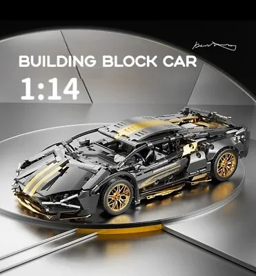 Buy Technic Cyberpunk Lamborghini Car Model Race Car Building Block Set BLACK/GOLD • 29.99£