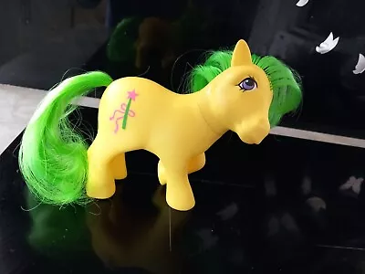 Buy My Little Pony 1982 Magic Star Yellow Body Green Hair Wand And Ribbon Cutie Mark • 20£
