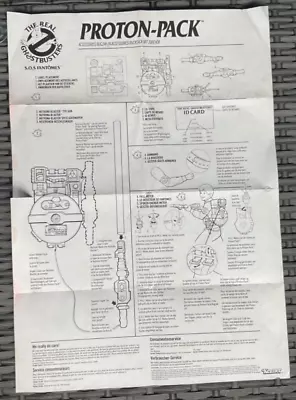 Buy Vintage Kenner Ghostbusters Proton Pack Instructions! 100% Original 30 X 42cm • 15£