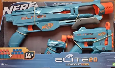 Buy Nerf Elite 2.0 LOADOUT PACK Blaster Gun Set With 14 Darts ! • 18.90£