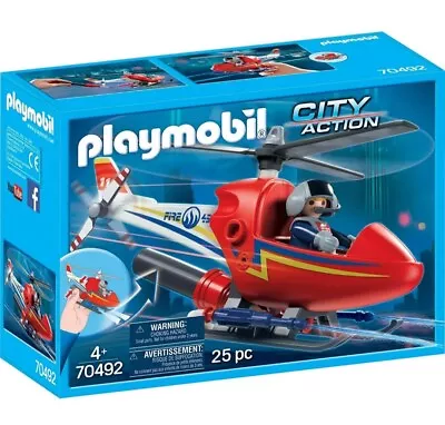 Buy Playmobil 70492 City Action Fire Helicopter - BRAND NEW SEALED IN BOX 4+ Set • 17.99£