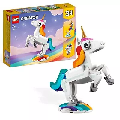 Buy LEGO 31140 Creator 3 In 1 Magical Unicorn Toy To Seahorse To Peacock Rainbow ... • 9.99£