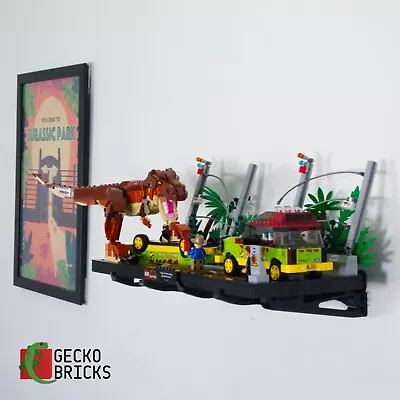 Buy Gecko Bricks Wall Mount For LEGO Jurassic Park Diorama T-rex Break Out 76956 • 20£