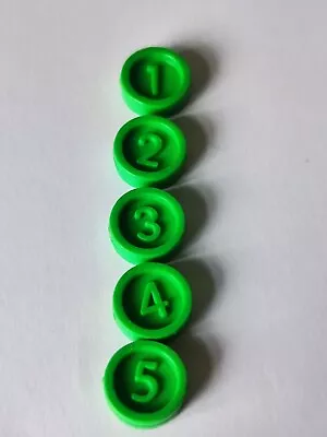 Buy Downfall Green Counters 1,2,3,4 & 5 1999 Replacement Accessories Board Game • 4.99£