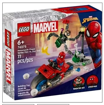 Buy LEGO MARVEL 77pcs   Motorcycle Chase: SpiderMan Vs Doc Ock 76275 6years + • 8.99£