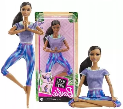 Buy BARBIE MADE TO MOVE GYMNASTIST DOLL Blue Outfit GXF06 Mattel • 69.99£