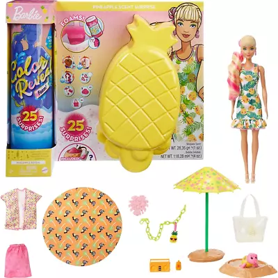 Buy Barbie Colour Reveal Doll & Pet Friend 25 Surprises Bubbles Doll Pineapple • 24.99£