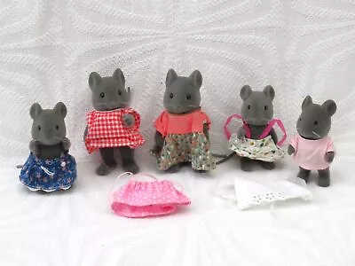 Buy Vintage Original Sylvanian Families Thistlethorn Mouse Family Of 5 80s Toys • 20£