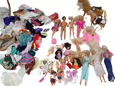 Buy Large Bundle Of Vintage And Retro Barbie And Ken With Job Lot Of Accessory's  • 16.95£
