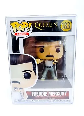 Buy Queen Freddie Mercury 1985 White Vest 183 Funko Pop Vinyl Rocks + Pop Protector • 39.99£