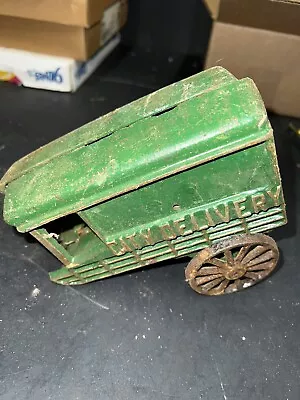 Buy Vintage - Cast Iron Toy - Cart  - City Delivery - Green & Red  PARTS • 4.01£