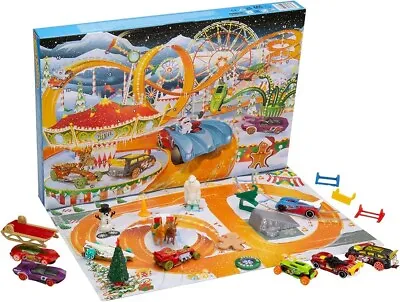 Buy Advent Calendar 8 Hot Wheels Holiday-Themed Toy Cars Plus Assorted Accessories • 25.96£